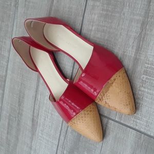 NEW!! JENNI KAYNE..PATENT/SNAKE D'ORSAY FLATS..37.5